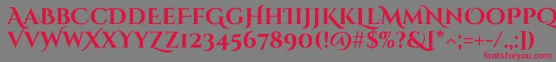 CinzeldecorativeBold Font – Red Fonts on Gray Background