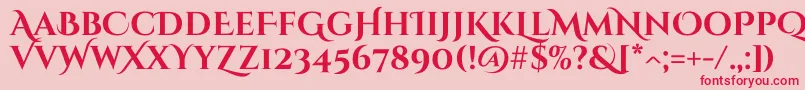 CinzeldecorativeBold Font – Red Fonts on Pink Background