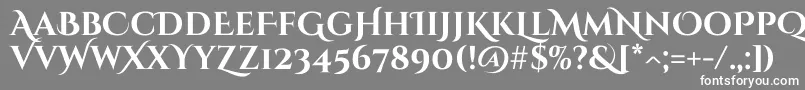 CinzeldecorativeBold-Schriftart – Weiße Schriften auf grauem Hintergrund