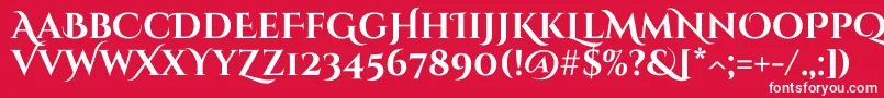 Шрифт CinzeldecorativeBold – белые шрифты на красном фоне