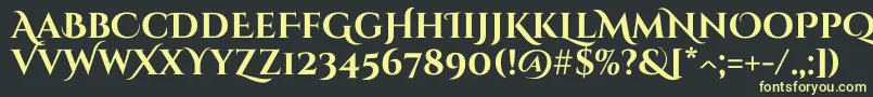 CinzeldecorativeBold Font – Yellow Fonts on Black Background