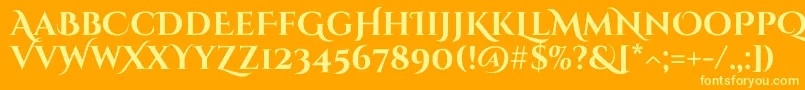 CinzeldecorativeBold Font – Yellow Fonts on Orange Background
