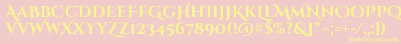 CinzeldecorativeBold Font – Yellow Fonts on Pink Background