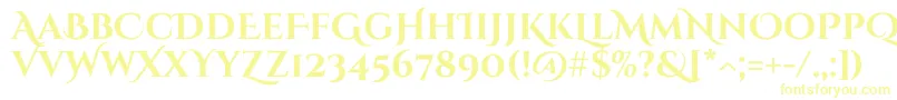 CinzeldecorativeBold-Schriftart – Gelbe Schriften auf weißem Hintergrund