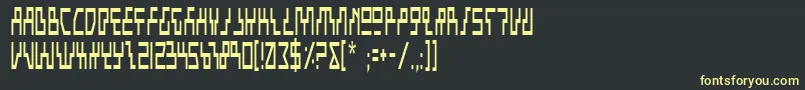 Fonte BeamRiderCondensed – fontes amarelas em um fundo preto