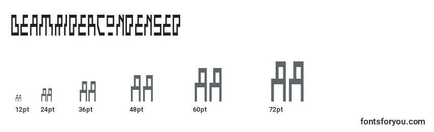 BeamRiderCondensed Font Sizes