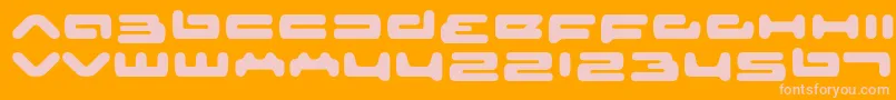 Seniorservice Font – Pink Fonts on Orange Background