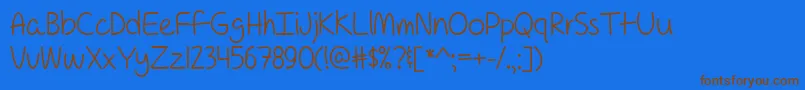 ForAPessimistImPrettyOptimistic Font – Brown Fonts on Blue Background