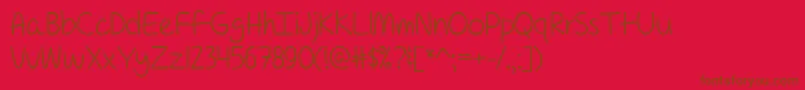 ForAPessimistImPrettyOptimistic Font – Brown Fonts on Red Background