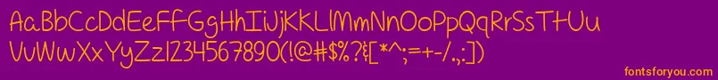 ForAPessimistImPrettyOptimistic Font – Orange Fonts on Purple Background