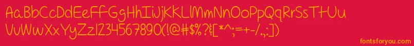 ForAPessimistImPrettyOptimistic Font – Orange Fonts on Red Background