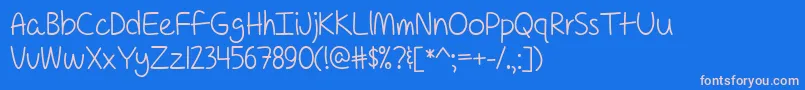 ForAPessimistImPrettyOptimistic Font – Pink Fonts on Blue Background