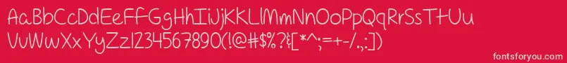ForAPessimistImPrettyOptimistic Font – Pink Fonts on Red Background