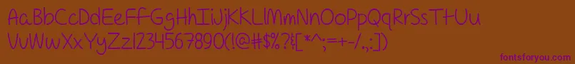 ForAPessimistImPrettyOptimistic Font – Purple Fonts on Brown Background
