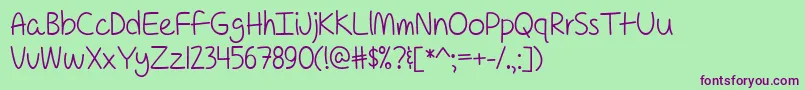 ForAPessimistImPrettyOptimistic Font – Purple Fonts on Green Background