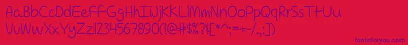 ForAPessimistImPrettyOptimistic Font – Purple Fonts on Red Background