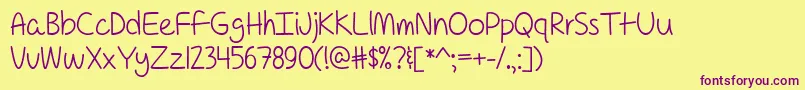ForAPessimistImPrettyOptimistic Font – Purple Fonts on Yellow Background