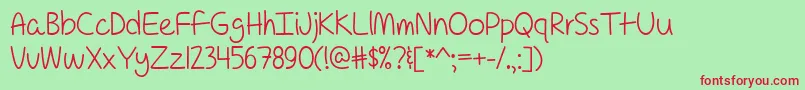 ForAPessimistImPrettyOptimistic Font – Red Fonts on Green Background