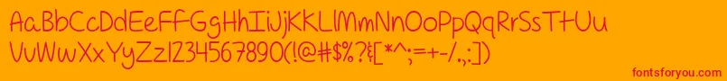 ForAPessimistImPrettyOptimistic Font – Red Fonts on Orange Background