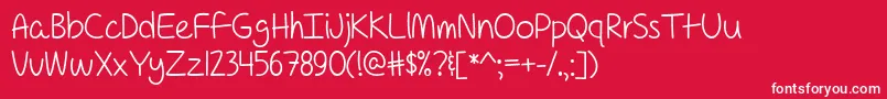 ForAPessimistImPrettyOptimistic Font – White Fonts on Red Background