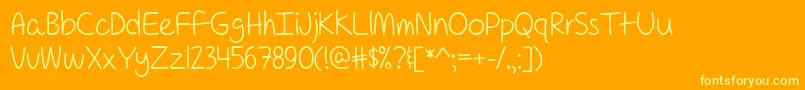 ForAPessimistImPrettyOptimistic Font – Yellow Fonts on Orange Background