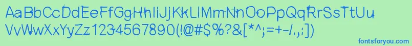 OpenYourEyes Font – Blue Fonts on Green Background