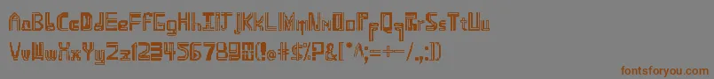 フォントNamdemian – 茶色の文字が灰色の背景にあります。