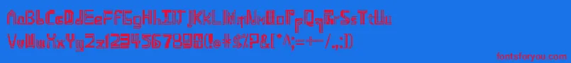 Namdemian Font – Red Fonts on Blue Background