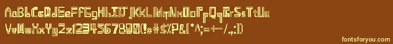 Namdemian Font – Yellow Fonts on Brown Background