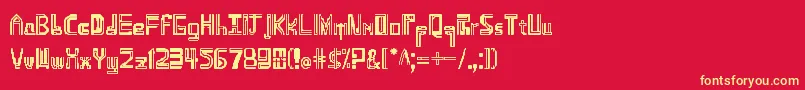 フォントNamdemian – 黄色の文字、赤い背景