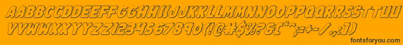 Johnnytorch3Dital-Schriftart – Schwarze Schriften auf orangefarbenem Hintergrund