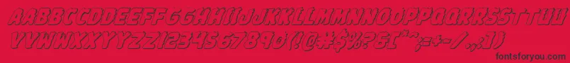 Johnnytorch3Dital Font – Black Fonts on Red Background