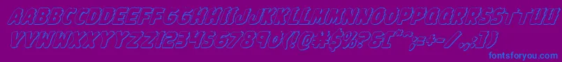 Johnnytorch3Dital-Schriftart – Blaue Schriften auf violettem Hintergrund