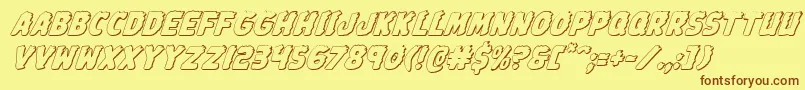 Johnnytorch3Dital Font – Brown Fonts on Yellow Background