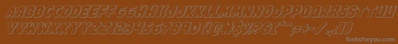 Johnnytorch3Dital Font – Gray Fonts on Brown Background