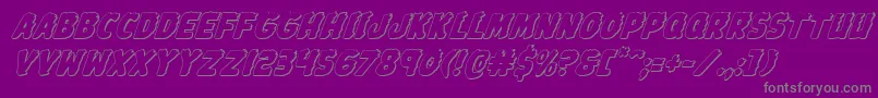 Johnnytorch3Dital Font – Gray Fonts on Purple Background