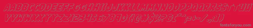 Johnnytorch3Dital Font – Gray Fonts on Red Background