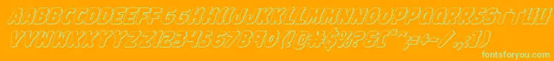 Johnnytorch3Dital Font – Green Fonts on Orange Background