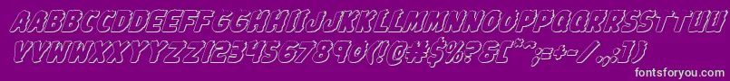 Johnnytorch3Dital-Schriftart – Grüne Schriften auf violettem Hintergrund