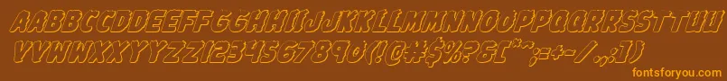 Johnnytorch3Dital-Schriftart – Orangefarbene Schriften auf braunem Hintergrund