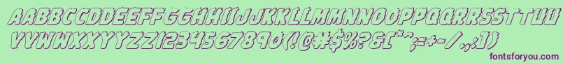 Johnnytorch3Dital Font – Purple Fonts on Green Background