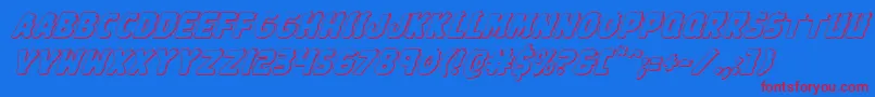 Johnnytorch3Dital Font – Red Fonts on Blue Background