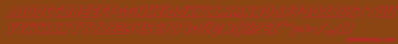 Johnnytorch3Dital-Schriftart – Rote Schriften auf braunem Hintergrund