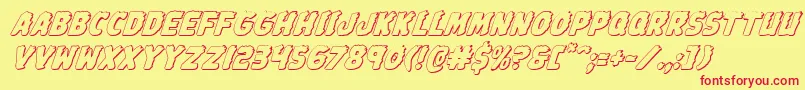 Johnnytorch3Dital Font – Red Fonts on Yellow Background