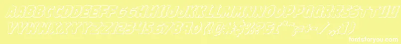 Johnnytorch3Dital Font – White Fonts on Yellow Background