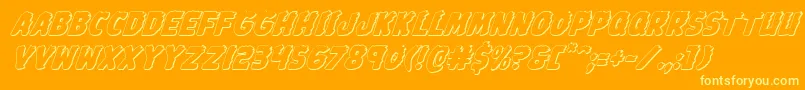 Johnnytorch3Dital Font – Yellow Fonts on Orange Background