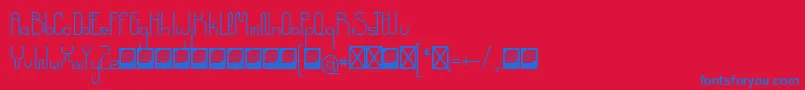 DemocrazyserifLight Font – Blue Fonts on Red Background