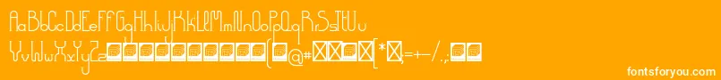 フォントDemocrazyserifLight – オレンジの背景に白い文字