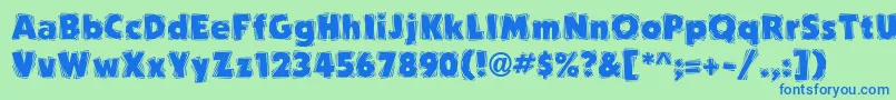 CarverRegular Font – Blue Fonts on Green Background