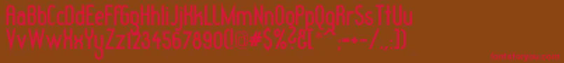 Redhgb-Schriftart – Rote Schriften auf braunem Hintergrund